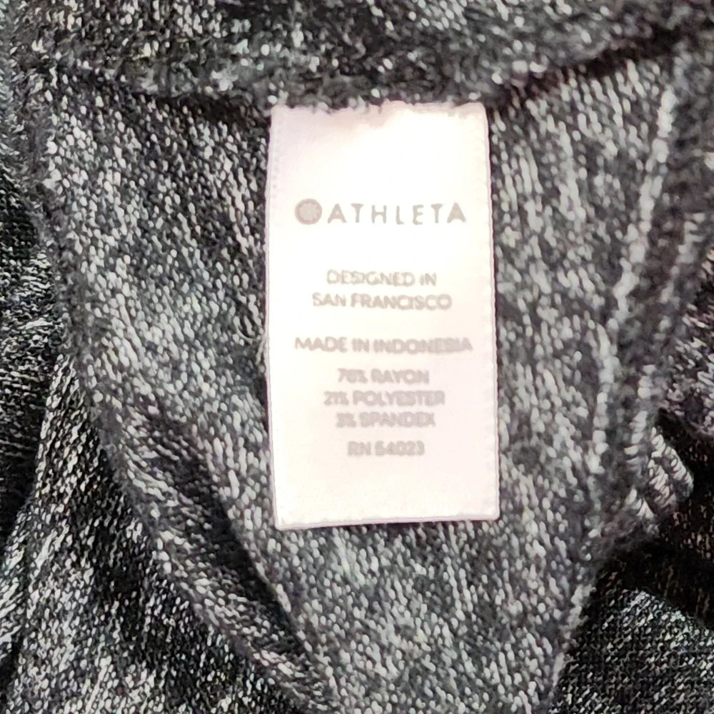 Athleta Lombard Hoodie L Women Gray‎ Heathered Open Back High Low Activewear